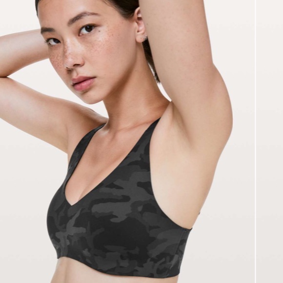 Lululemon Light Strides Bra Black Camo sz 6 - Picture 5 of 8